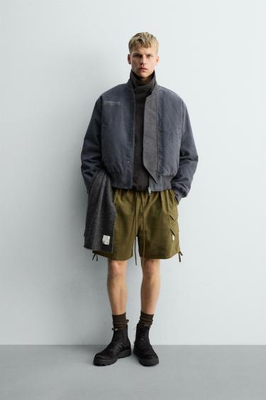 TEXTURED BOMBER JACKET X SR_A - Blue / Grey by Zara