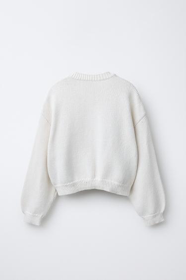 GILET EN MAILLE BOUFFANTE - Écru de Zara - Image 1