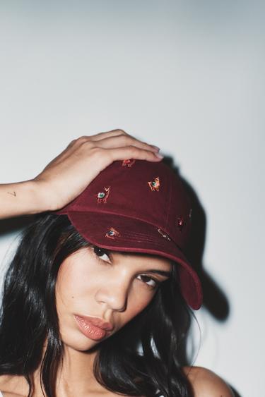 CASQUETTE SERGÉ BRODERIES - Bordeaux de Zara - Image 0