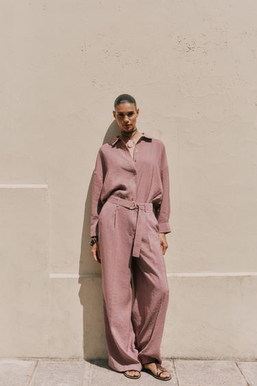 قميص منسدل SOFT - MARSALA by Zara