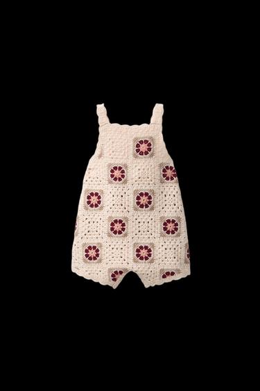 PETO PUNTO CROCHET FLORES - Beige claro de Zara