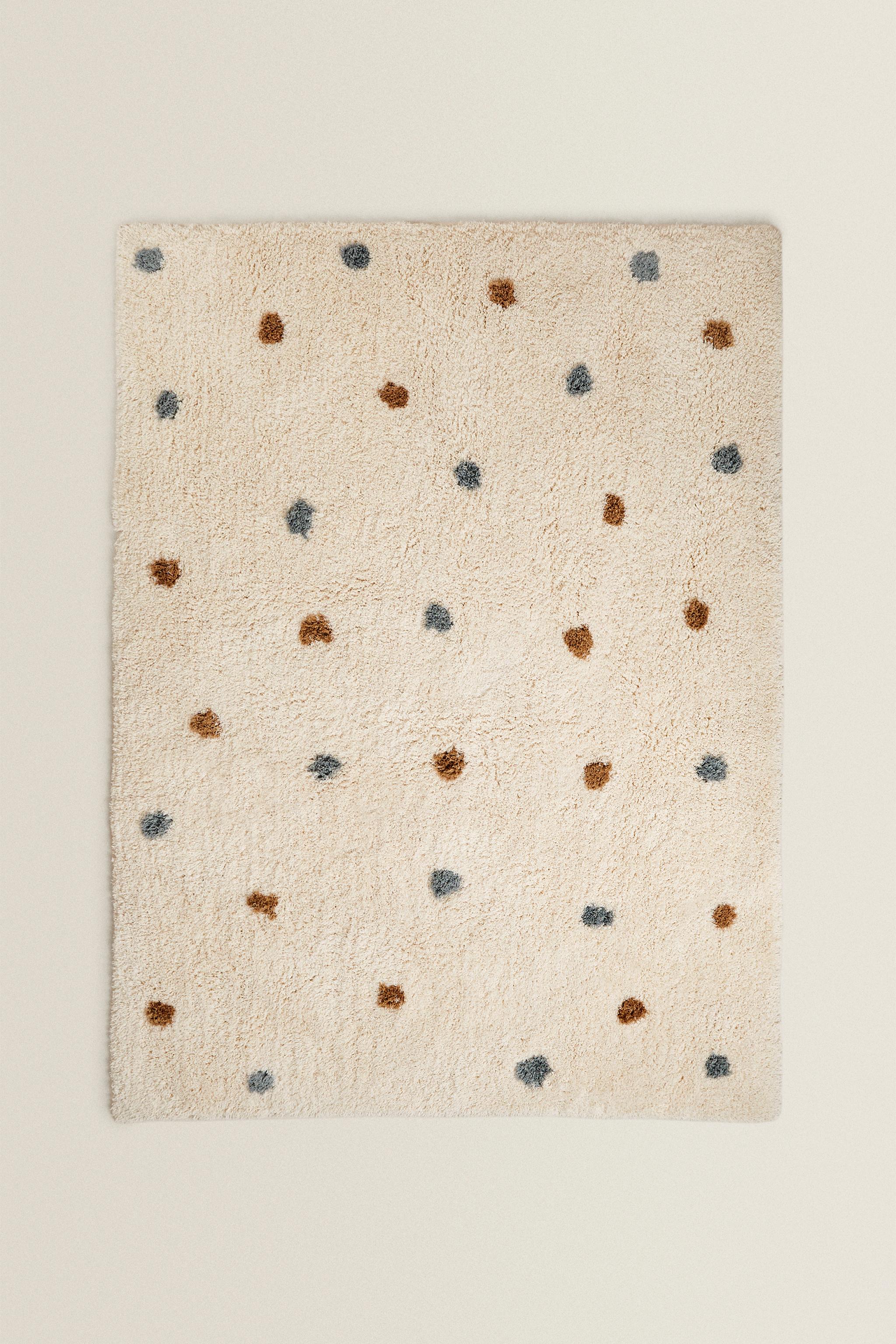 TAPIS ENFANT RECTANGULAIRE TEXTURÉ POIS