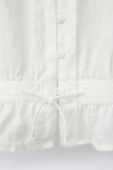 100% LINEN BLOUSE - Light ecru by Zara - Image 3