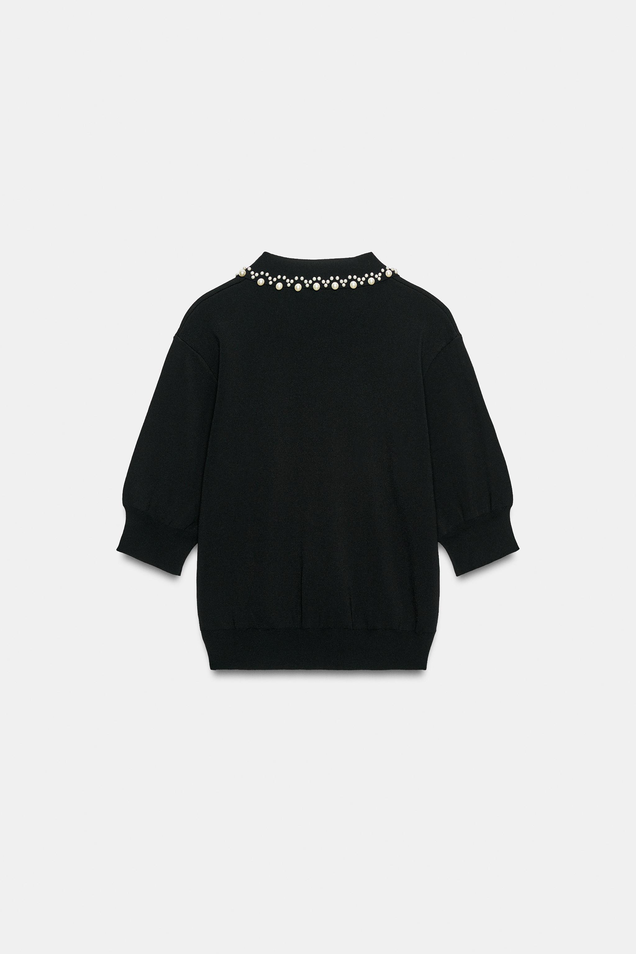 POLO EN MAILLE AVEC PERLES