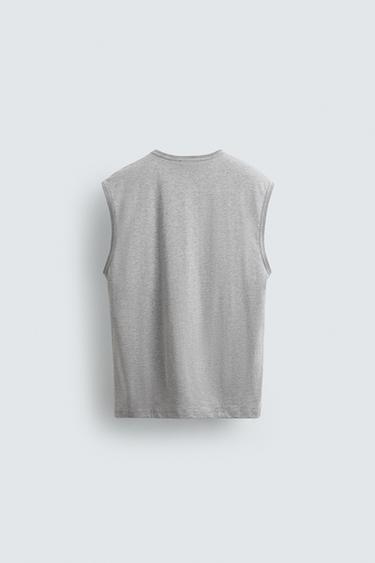 T-SHIRT TANK COUPE RELAXED - Gris chiné de Zara - Image 6