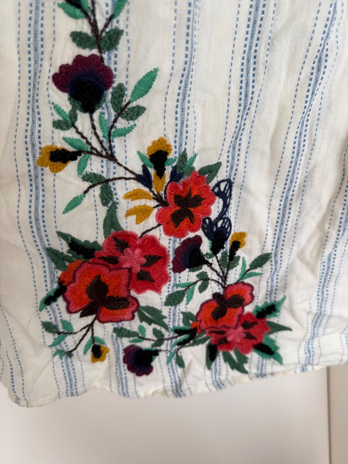 EMBROIDERED STRIPED DRESS - Image 3