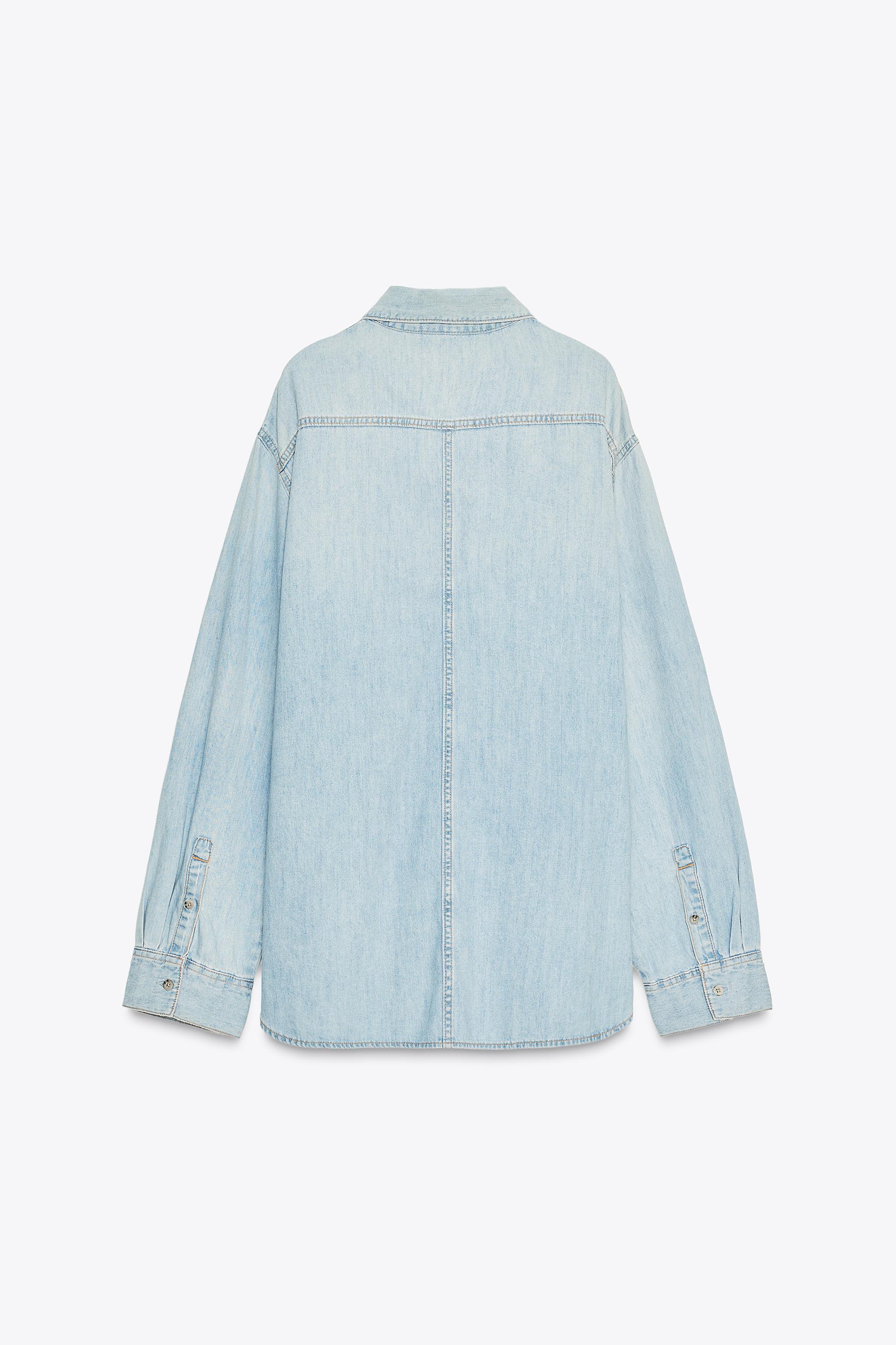 CHEMISE LONGUE EN DENIM TRF