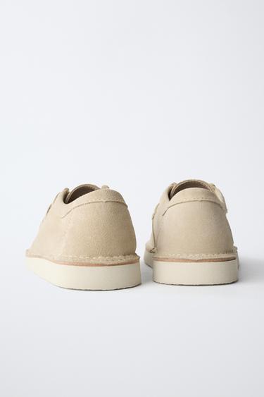 LEATHER LACE-UP SHOES - Sand Brown by Zara - Image 4