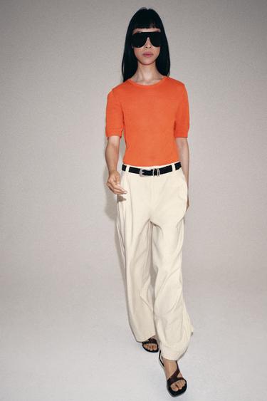 ZW COLLECTION OVERSIZE TROUSERS - Ecru by Zara - Image 3