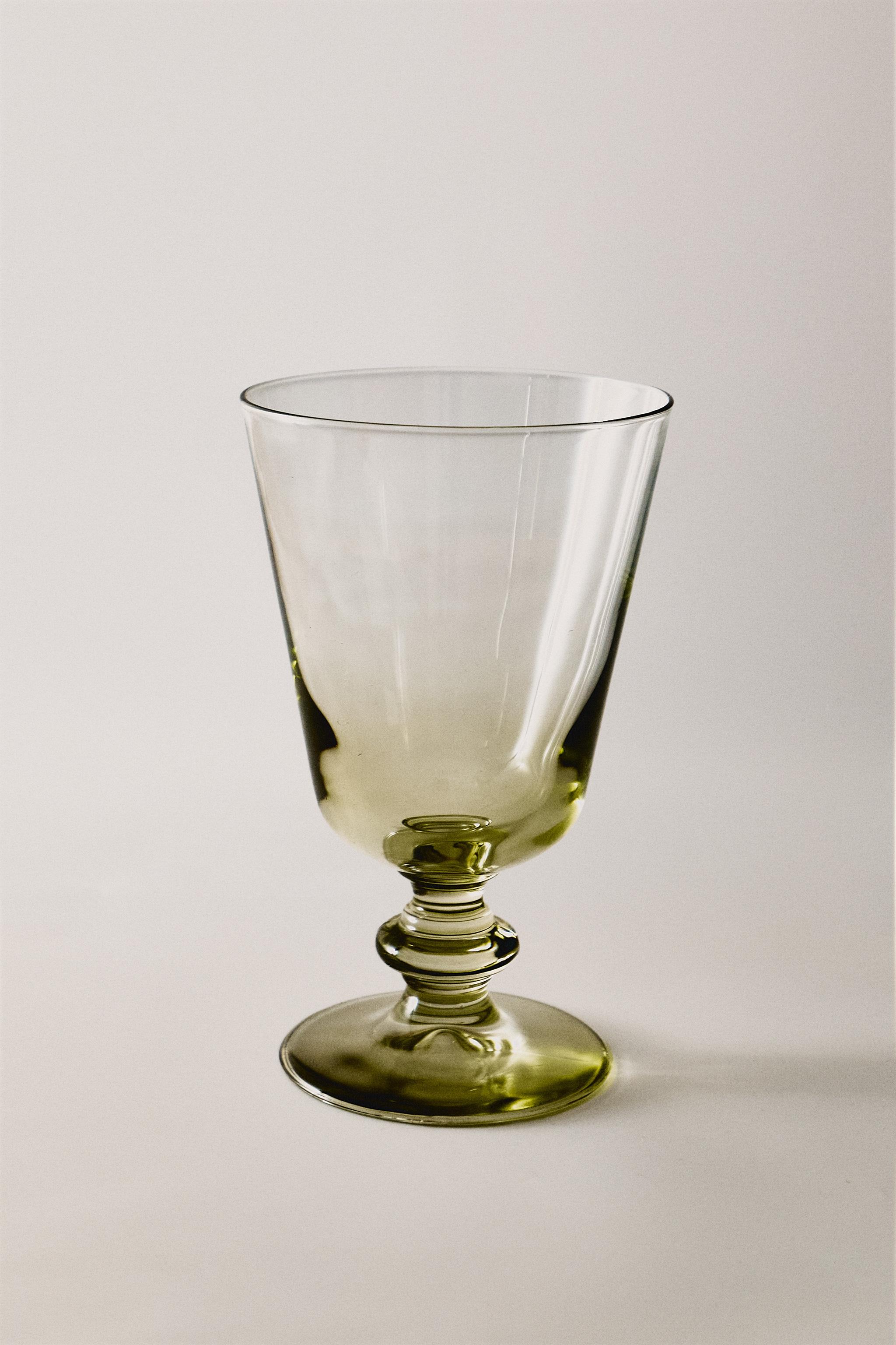 COLOURED WINE GLASS — Green
