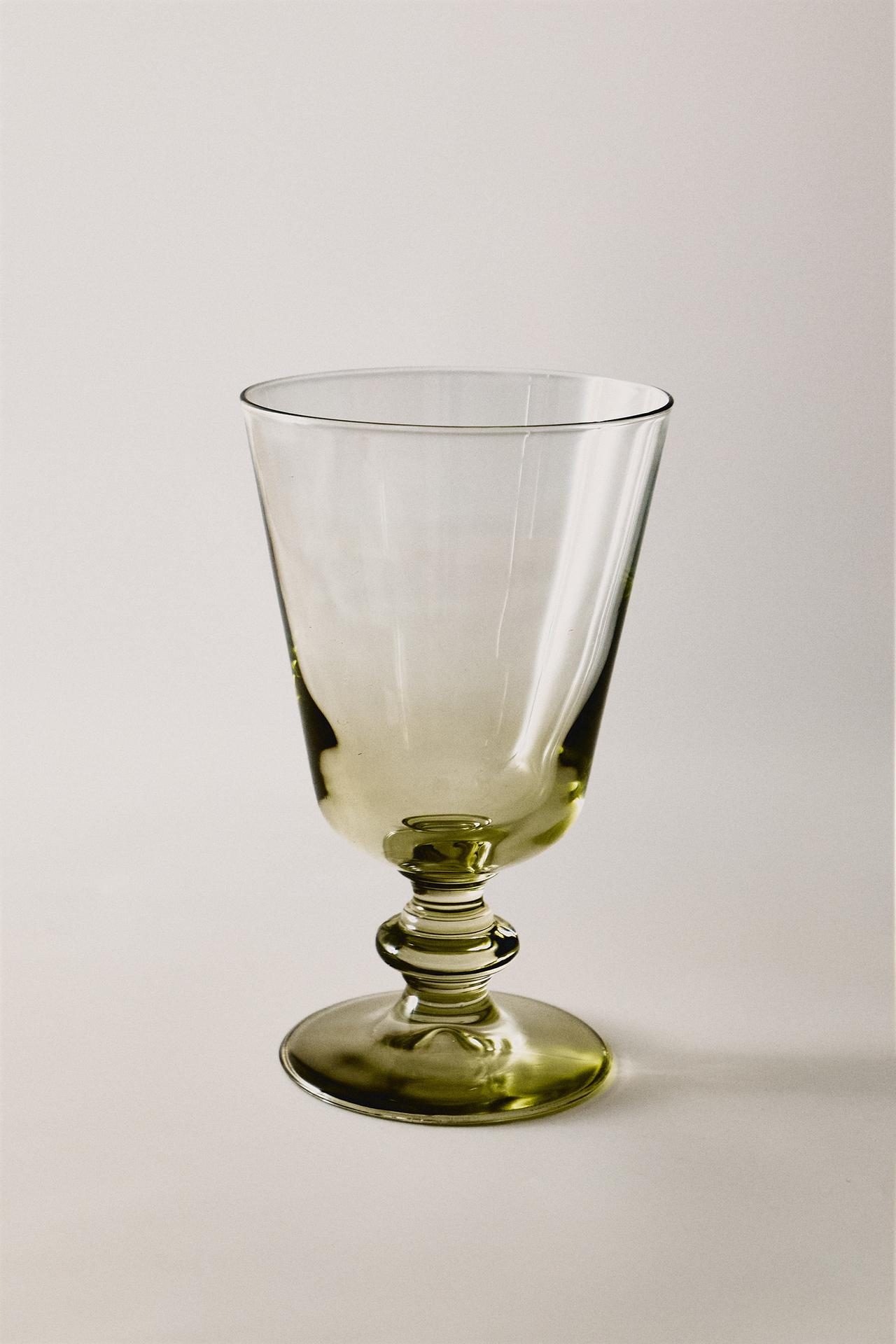 COLOURED WINE GLASS — Green