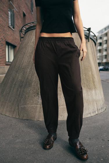 PANTALÓN JOGGER - Marrón de Zara