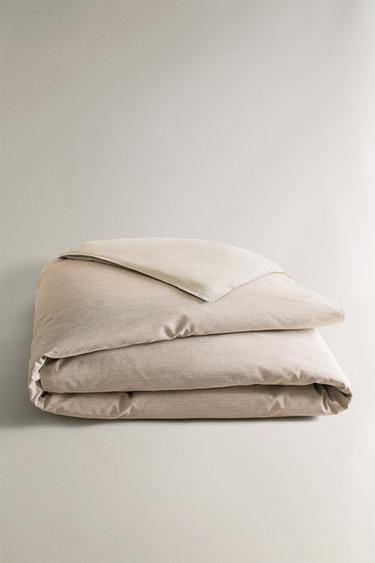 REVERSIBLE STRIPED DUVET COVER - Beige by Zara - Image 5