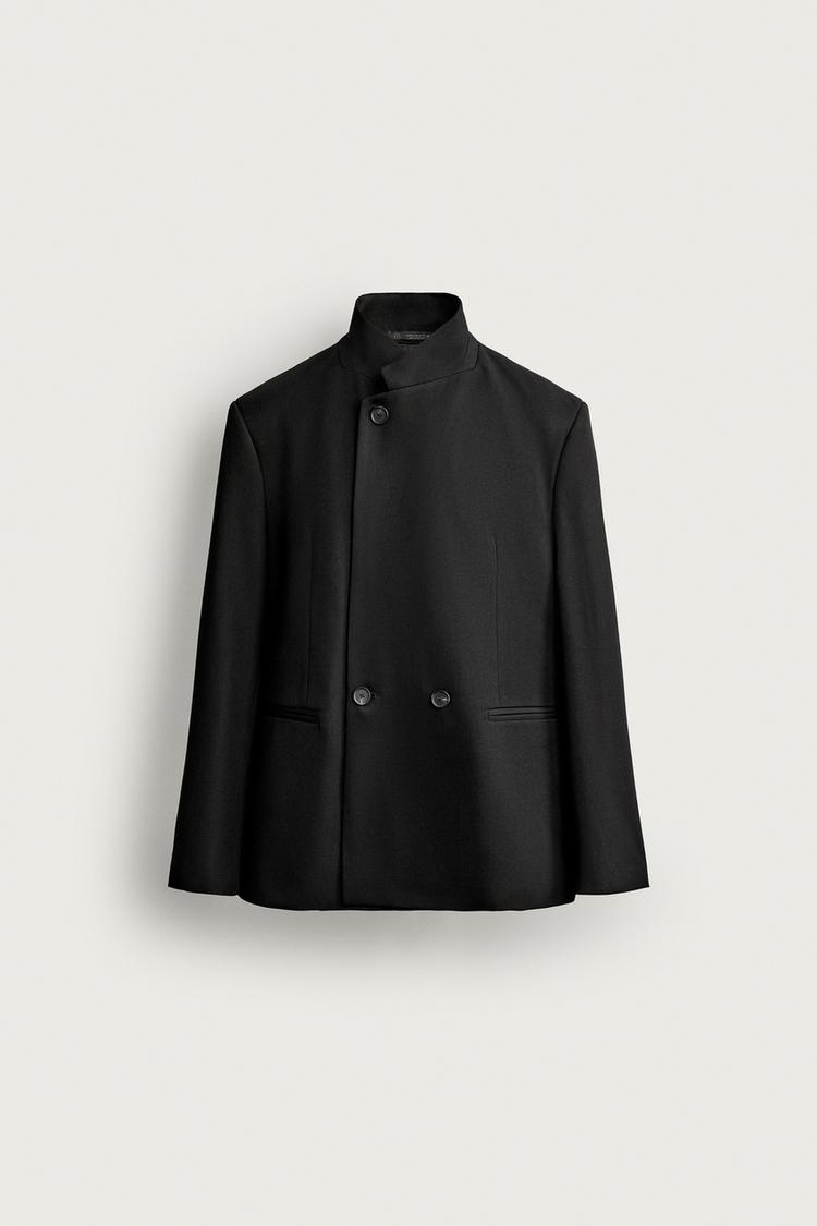 Blazer traje relaxed fit cuello subido
