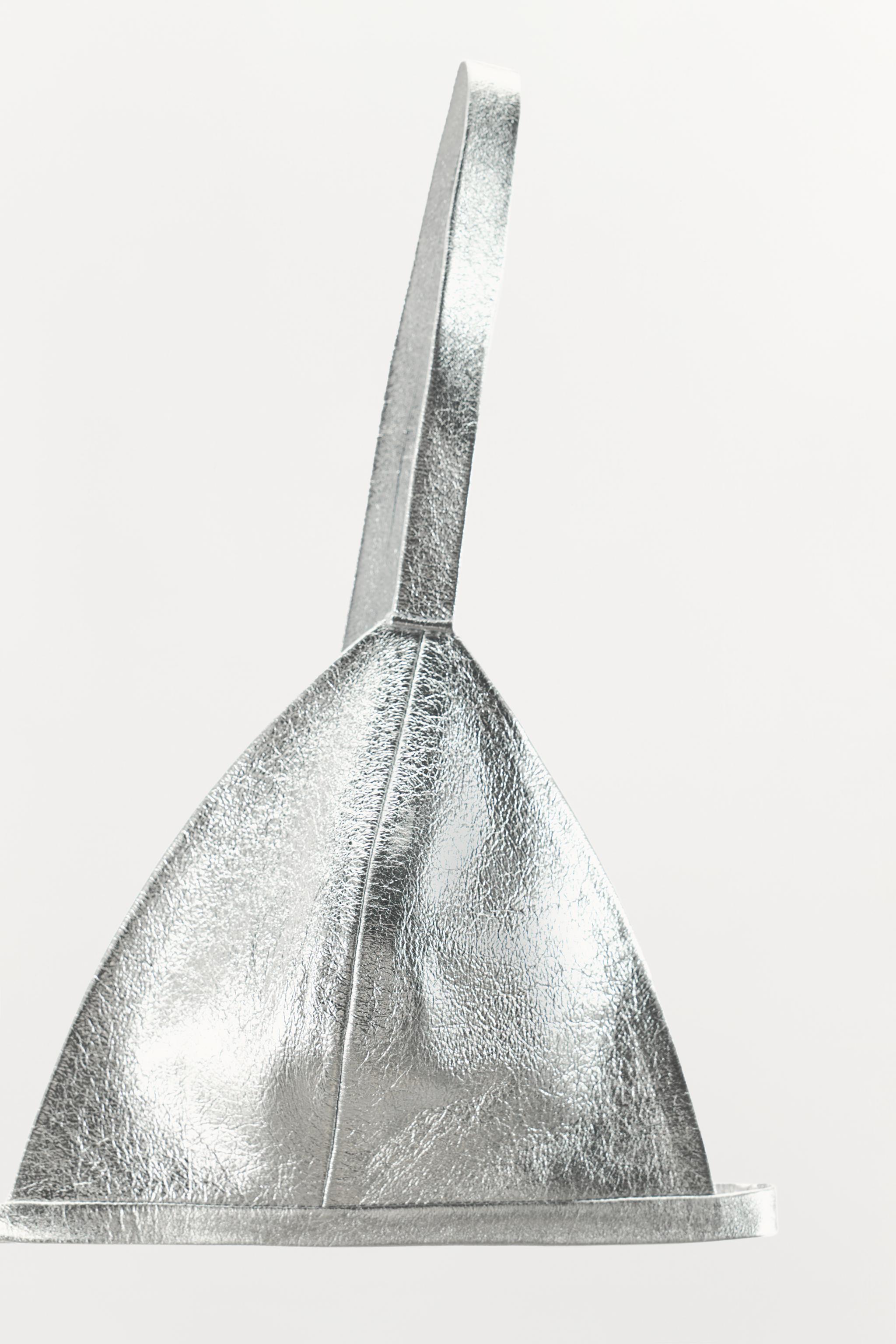 100% LEATHER METALLIC BRA