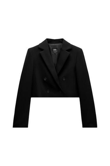 DOUBLE-BREASTED CROPPED BLAZER