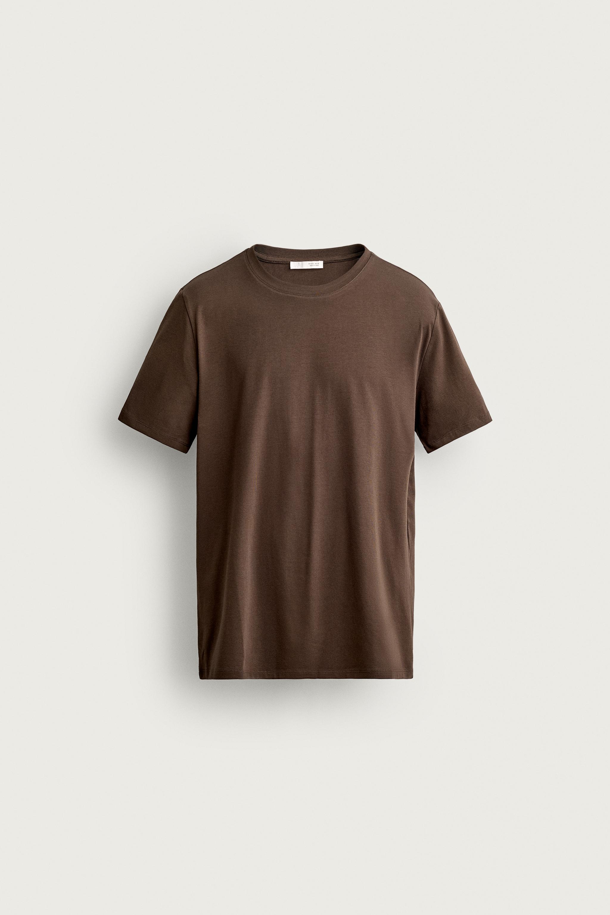 BASIC SLIM FIT T-SHIRT /01 — Chocolate