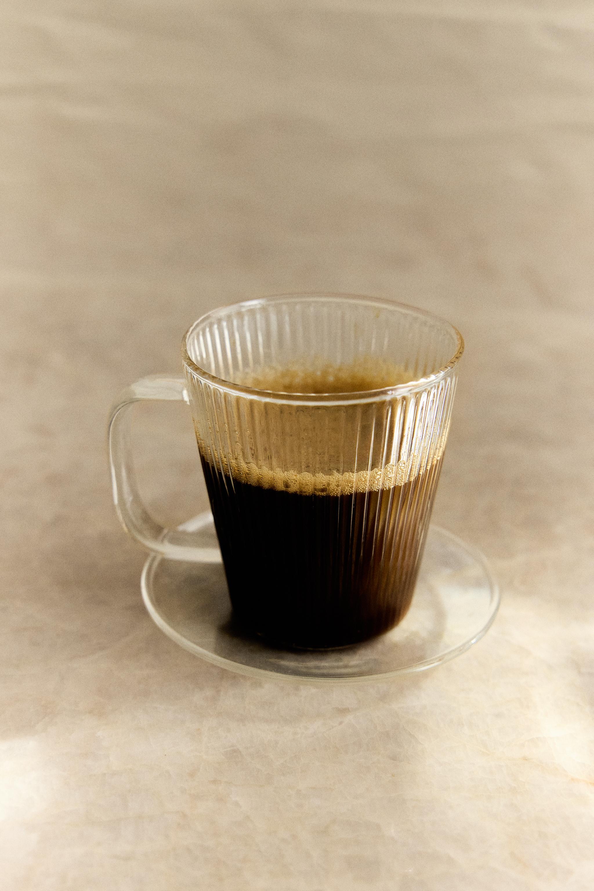 TASSE À CAFÉ ET SOUCOUPE BOROSILICATE