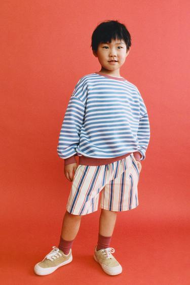 STRIPED BERMUDA SHORTS - Ecru by Zara