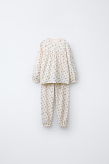 AGES 2-6/ FLORAL PYJAMAS - Ecru by Zara - Image 0