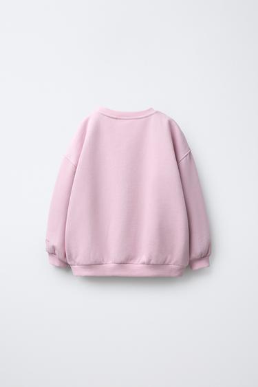 STAR EMBOSSED SHINY SWEATSHIRT - Light mauve by Zara - Image 1