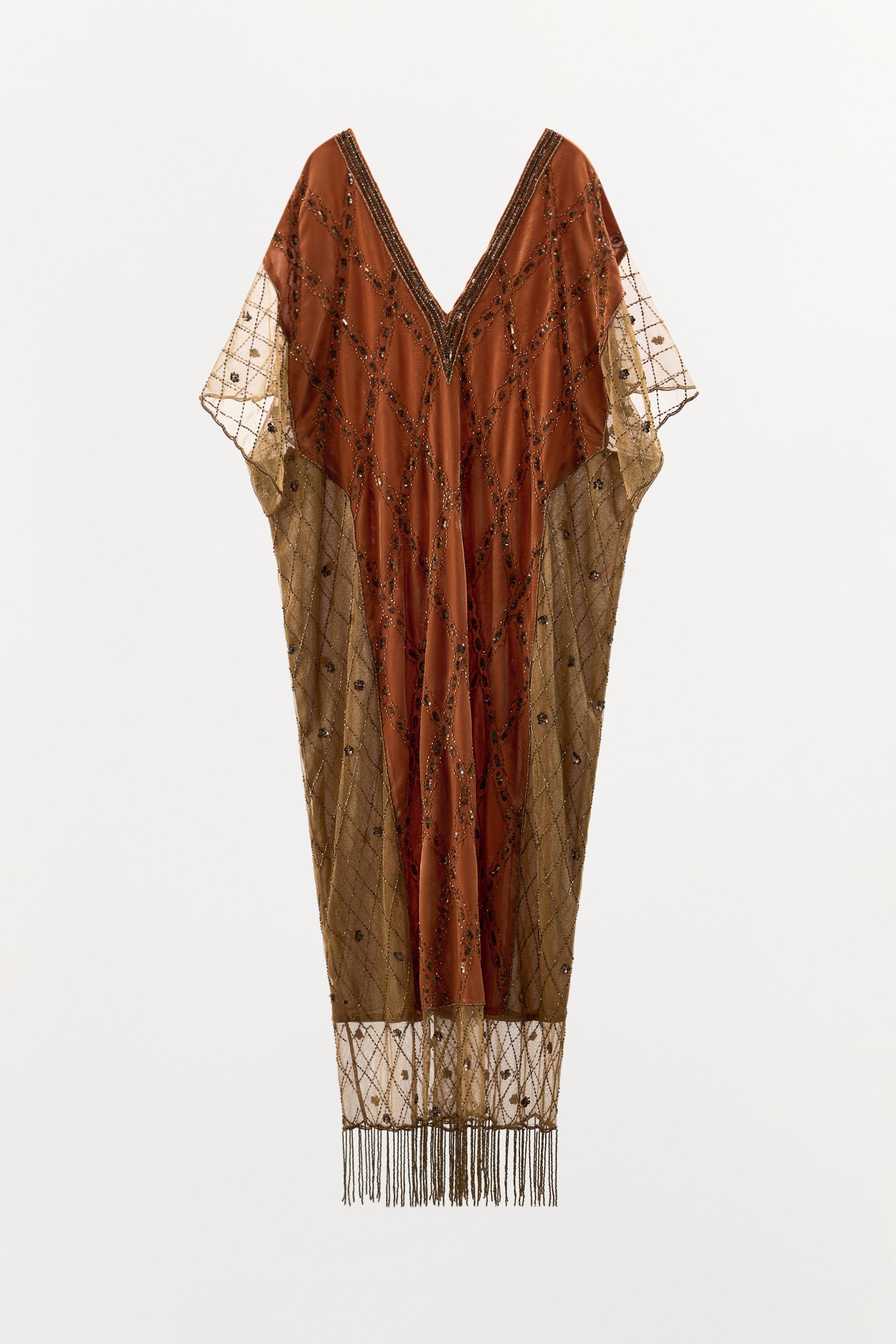 LIMITED EDITION VELVET SEQUIN BEADED COMBINATION DRESS