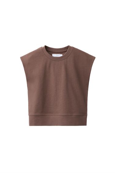 PLAIN HEAVY WEIGHT T-SHIRT - Brown by Zara