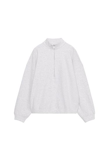 SUDADERA CREMALLERA - Gris vigoré de Zara