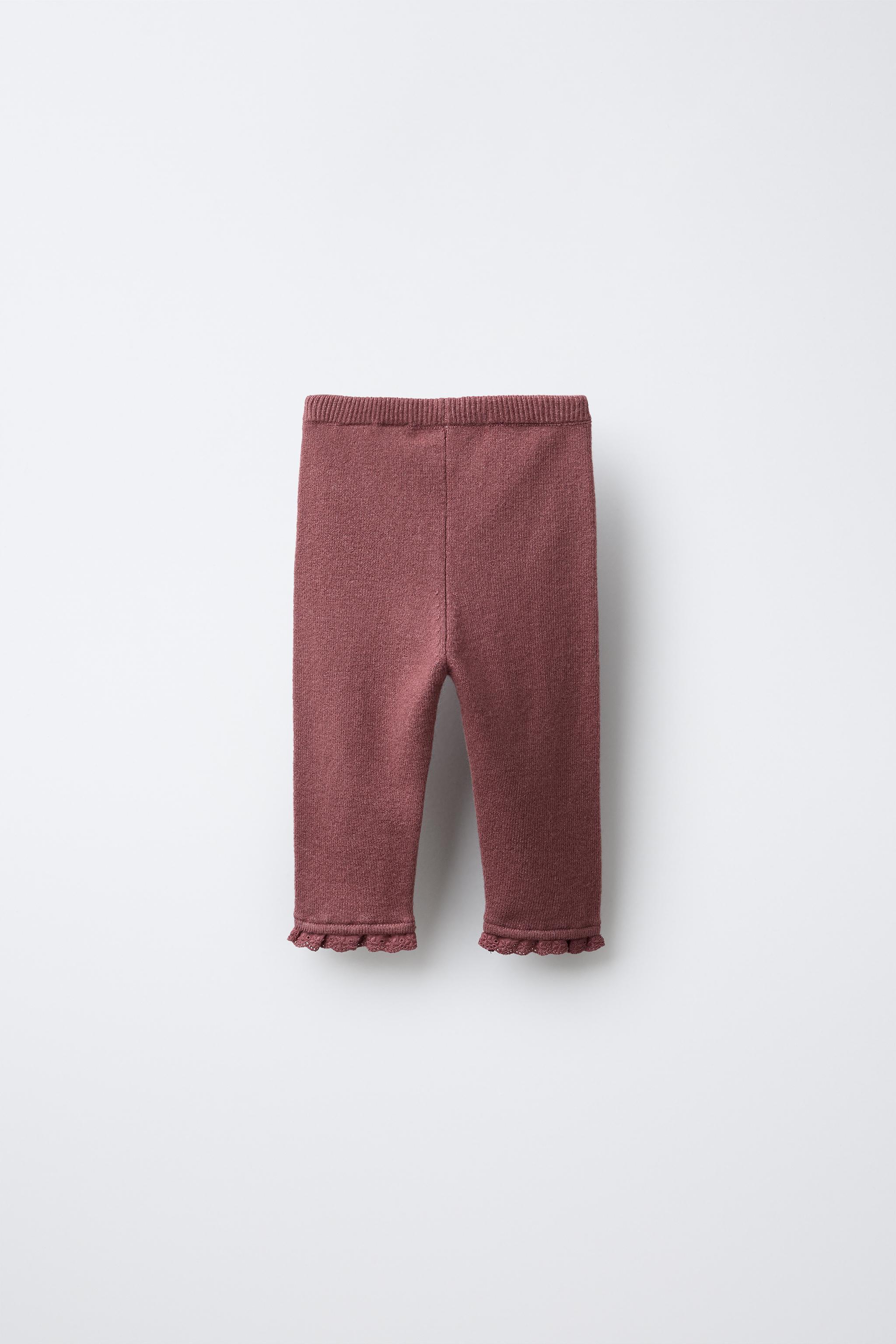 LACE TRIM KNIT LEGGINGS