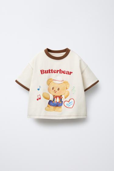 BUTTER BEAR ©プリントTシャツエクリュZaraのBUTTER BEAR ©プリントTシャツ - エクリュ 