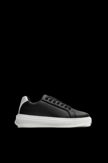 Zara HEEL DETAIL SNEAKERS - Black