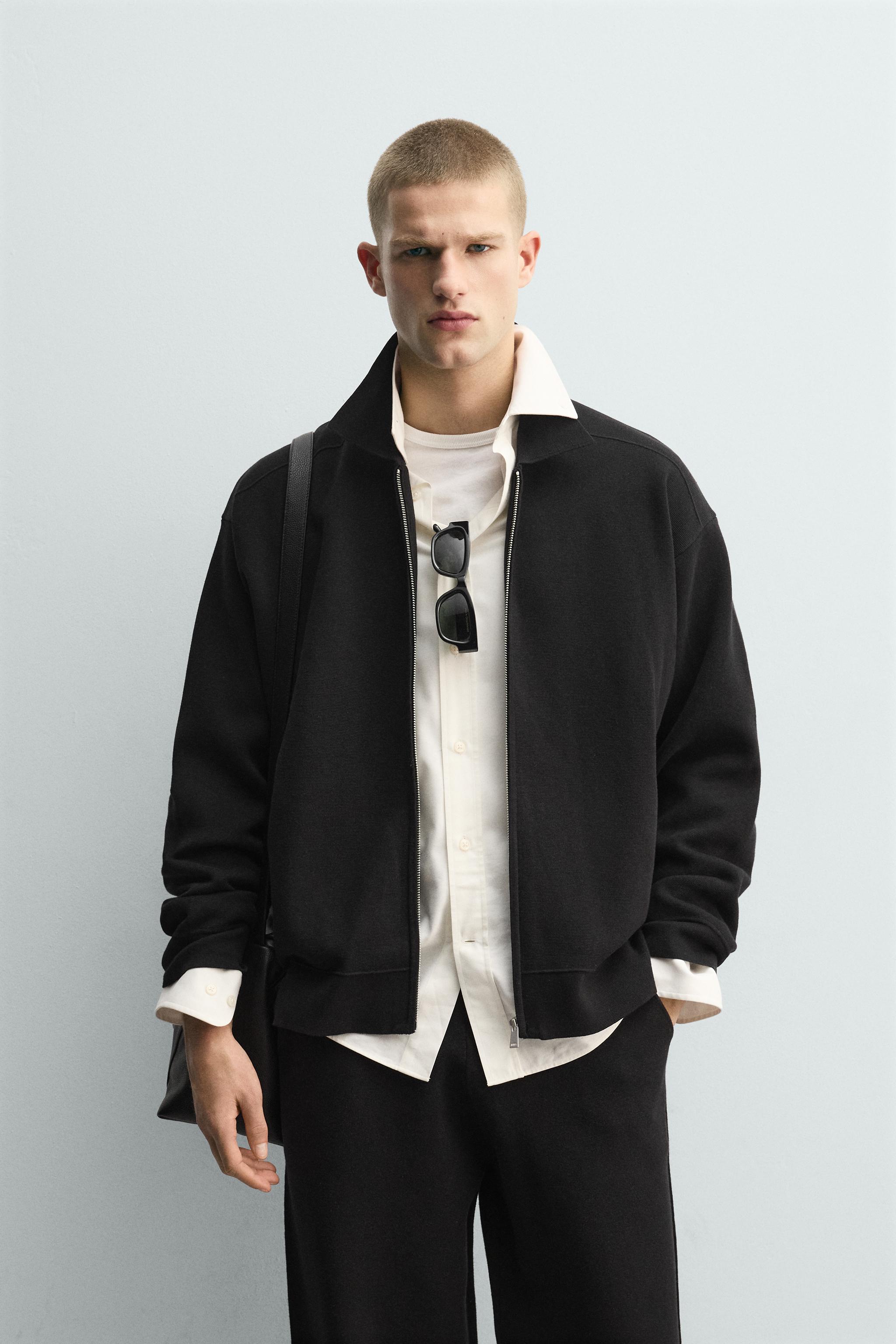 ジップアップニットカーディガン - ブラック | ZARA Japan / 日本