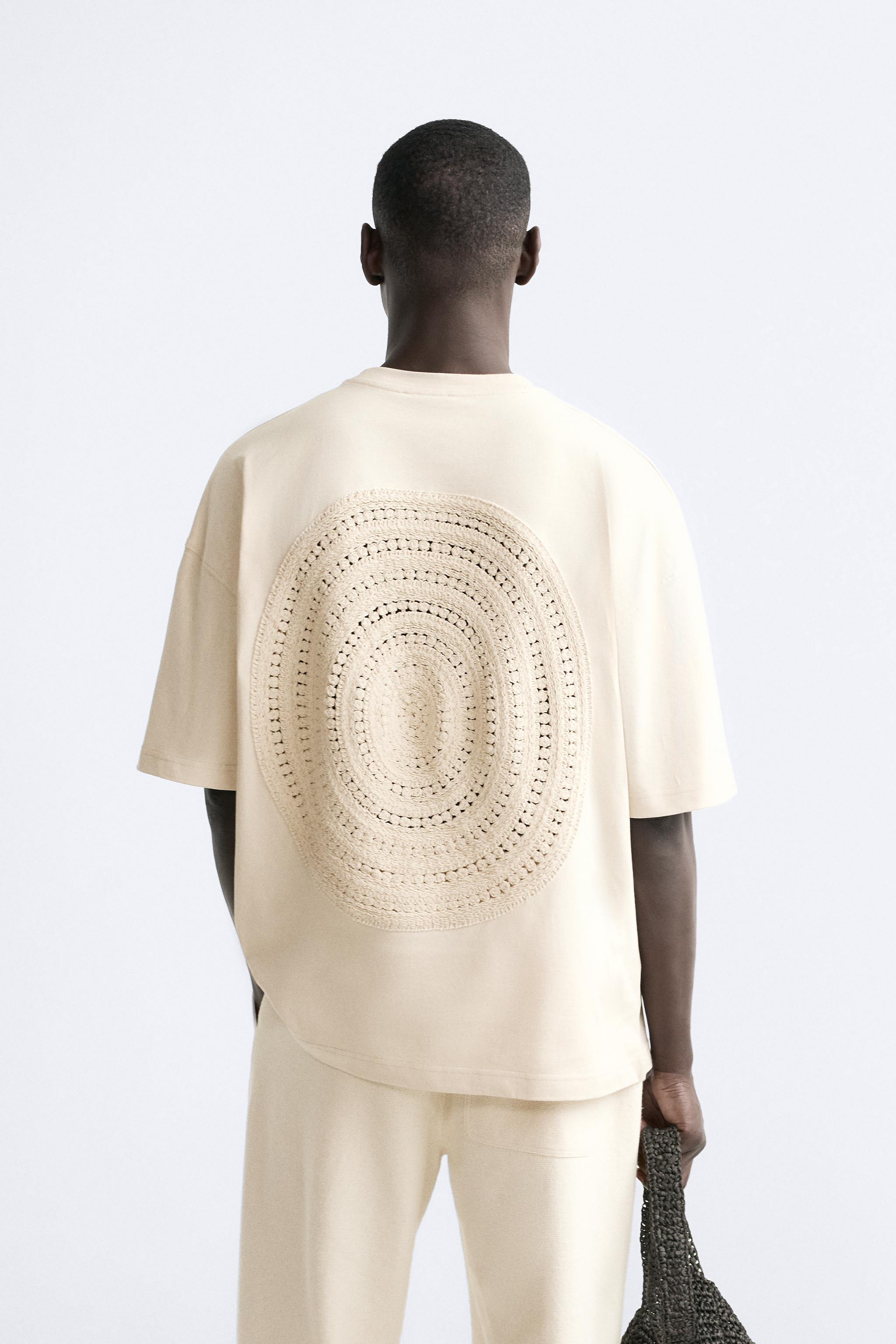 ［ZARA］クロシェットパッチ付きＴシャツ チェリーパッチTシャツ - ダークアンソラジット | ZARA Japan / 日本