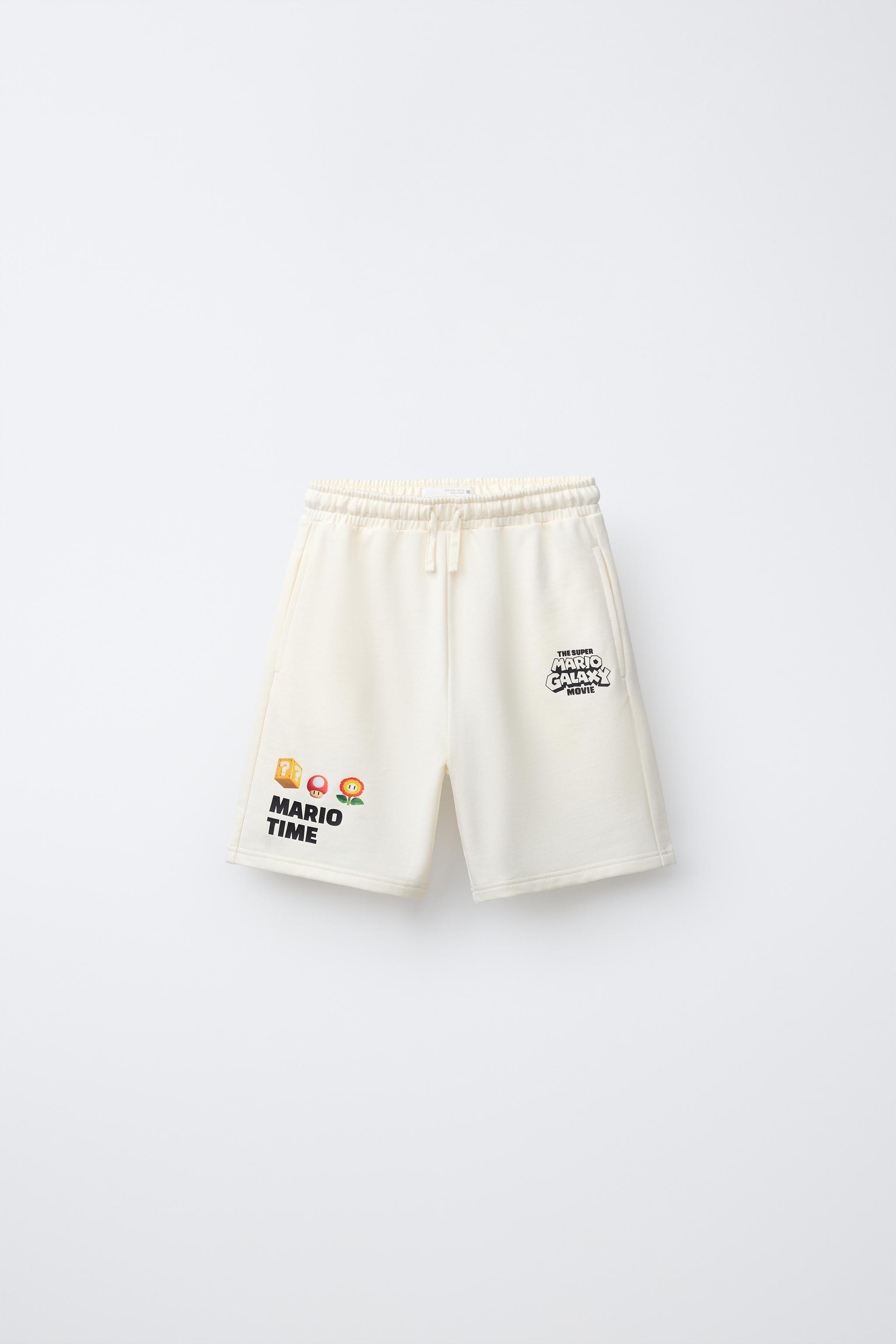 【オフホワイト（15）】Mario Cut Off Shorts SUPER MARIO BROS ™ © NINTENDO SHORTS - Ecru | ZARA Canada