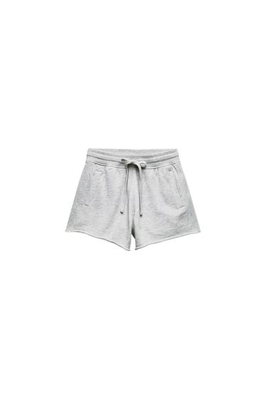 FADED-EFFECT PLUSH SHORTS