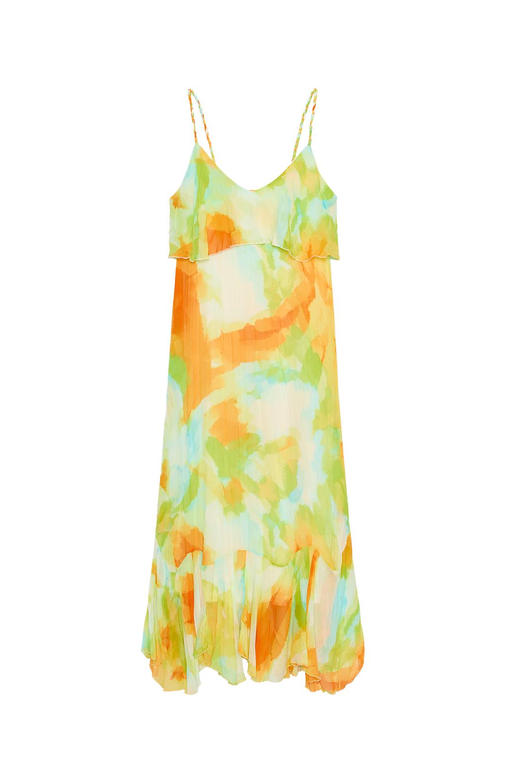 PRINTED RUFFLE MIDI DRESS - image 3
