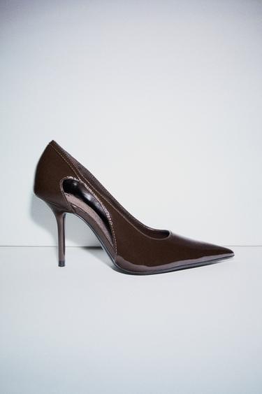 HIGH-HEEL SHOES WITH SIDE CUT-OUTS - Chocolate Brown by Zara