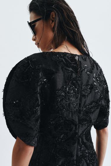 ROBE COURTE BRODERIES ZW COLLECTION - Noir de Zara - Image 3