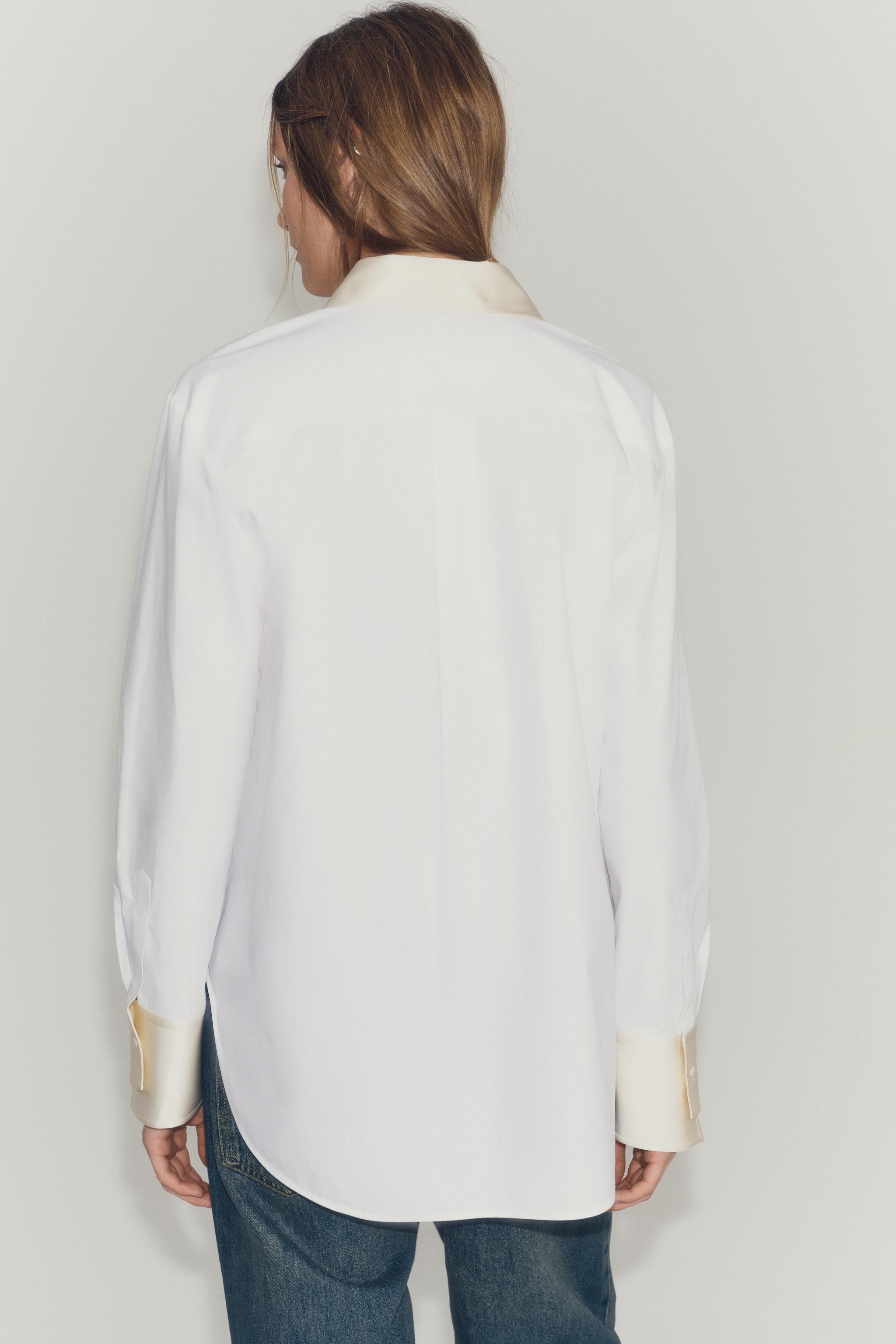 Zara ZW COLLECTION CONTRAST POPLIN SHIRT — фото 2