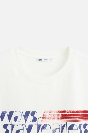 SLOGAN PRINT T-SHIRT - White by Zara - Image 8