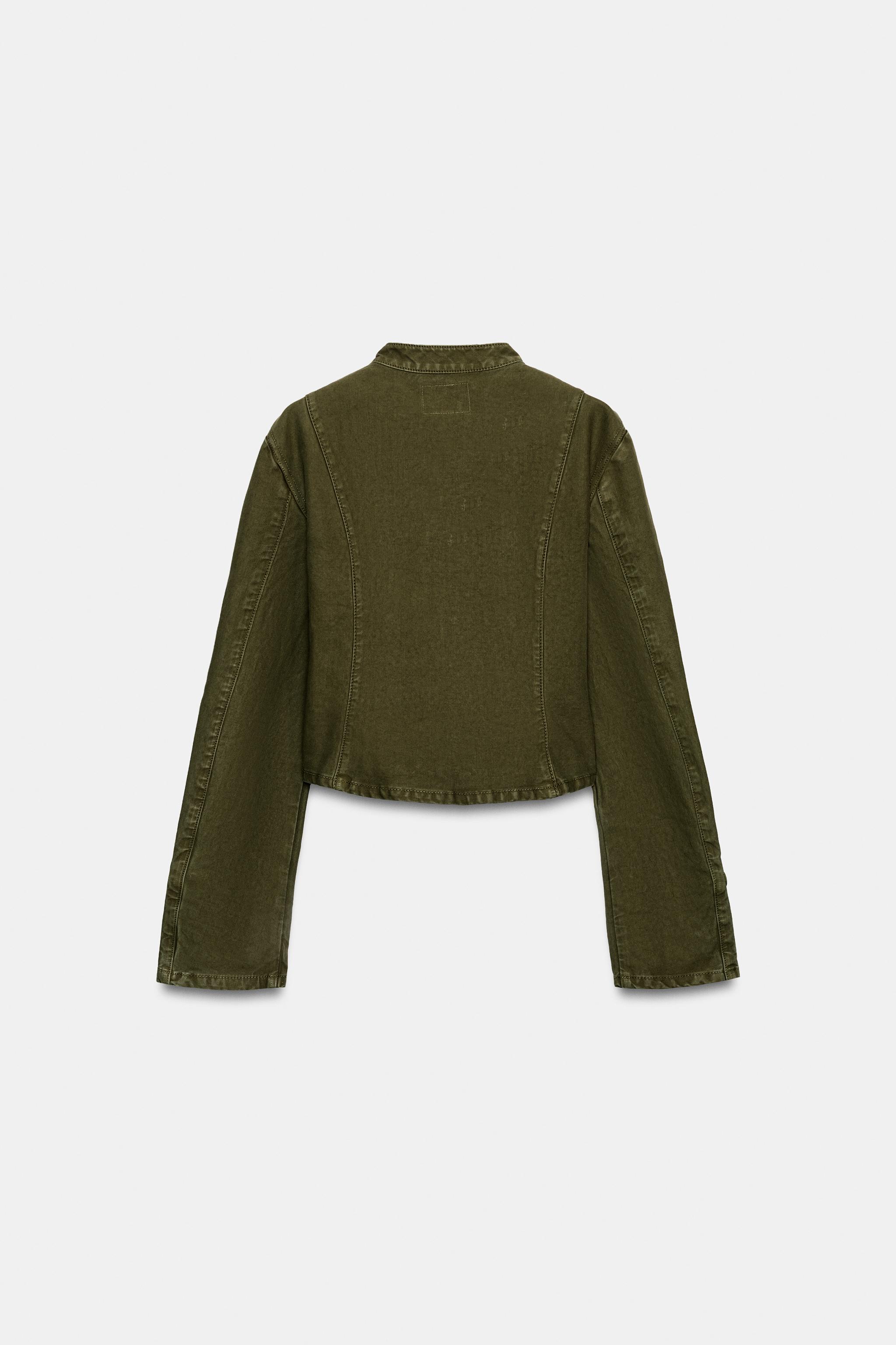 Женские куртки Zara TRF DENIM BUTTON JACKET — фото 7