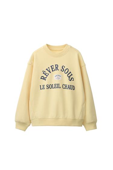 SPORTY SLOGAN SWEATSHIRT - Yellow by Zara