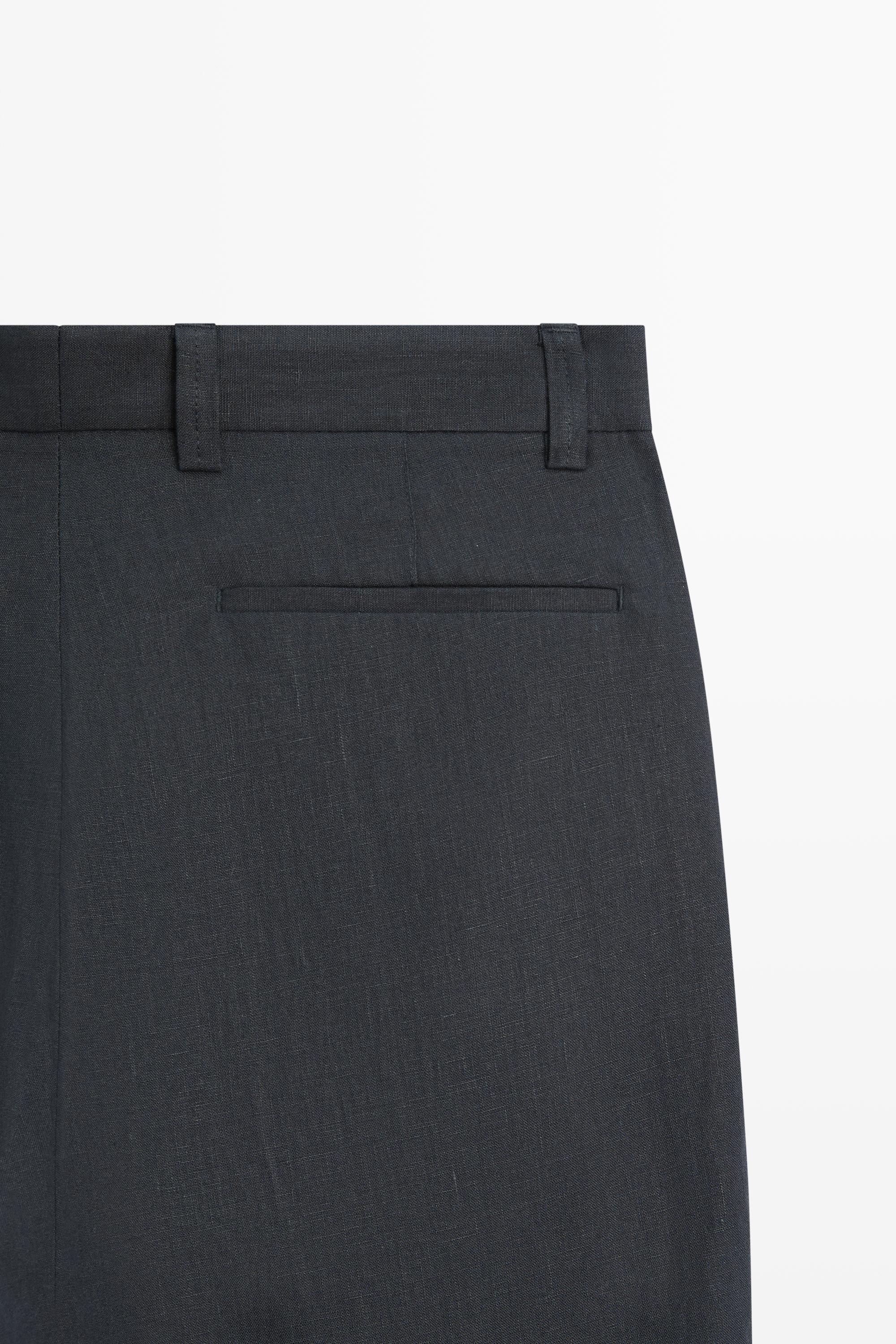 Straight-leg linen pants