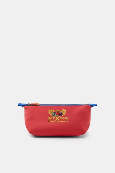 FRUIT OF THE LOOM™ NYLON EMBROIDERED TOILETRY BAG — Red 2