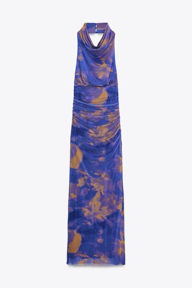 ROBE LONGUE EN TULLE IMPRIMÉ - Violet de Zara - Image 5