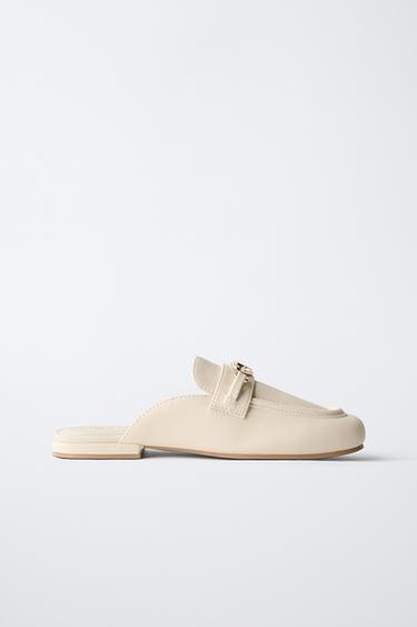 MULE WITH METAL DETAIL - Ecru White by Zara