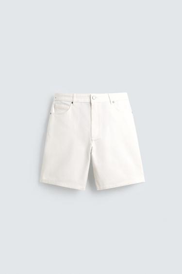 RELAXED FIT BERMUDA SHORTS - White by Zara