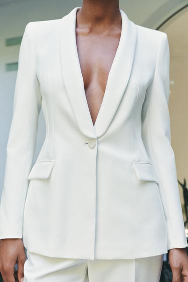 BLAZER COMBINADA ENTALLADA - Crudo de Zara