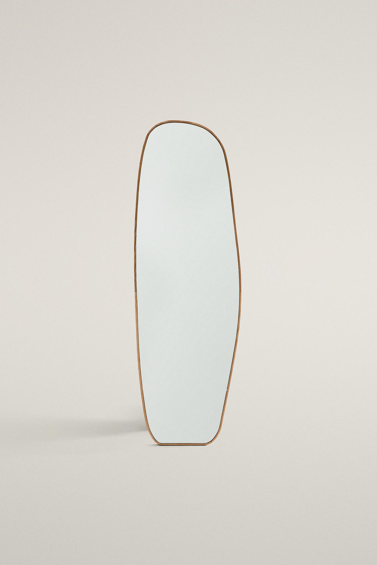IRREGULAR STEM MIRROR — Light beige