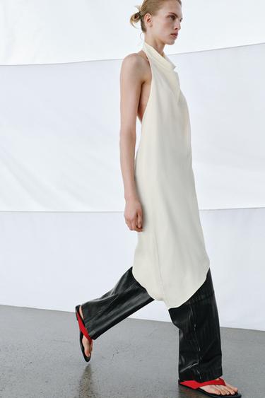 Zara 不對稱上衣 ZW COLLECTION - 磨白色